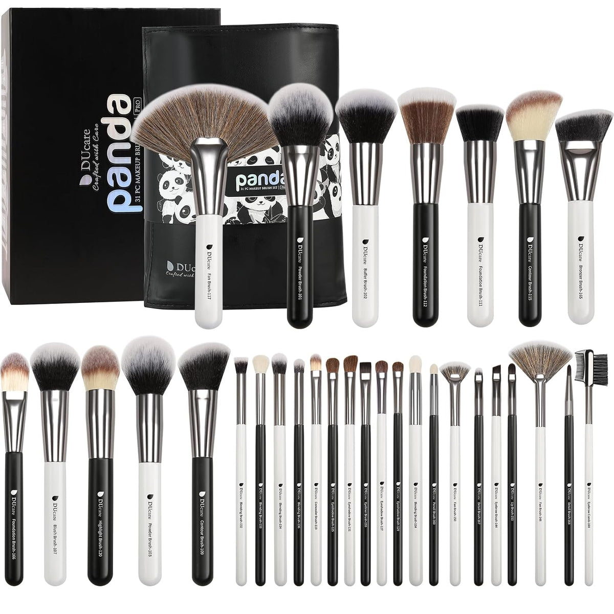 DUcare Juego de brochas de maquillaje profesional, 31 piezas, serie...
