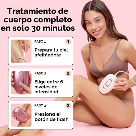 RoseSkinCo Lumi - Dispositivo de depilación láser IPL, reducción pe...