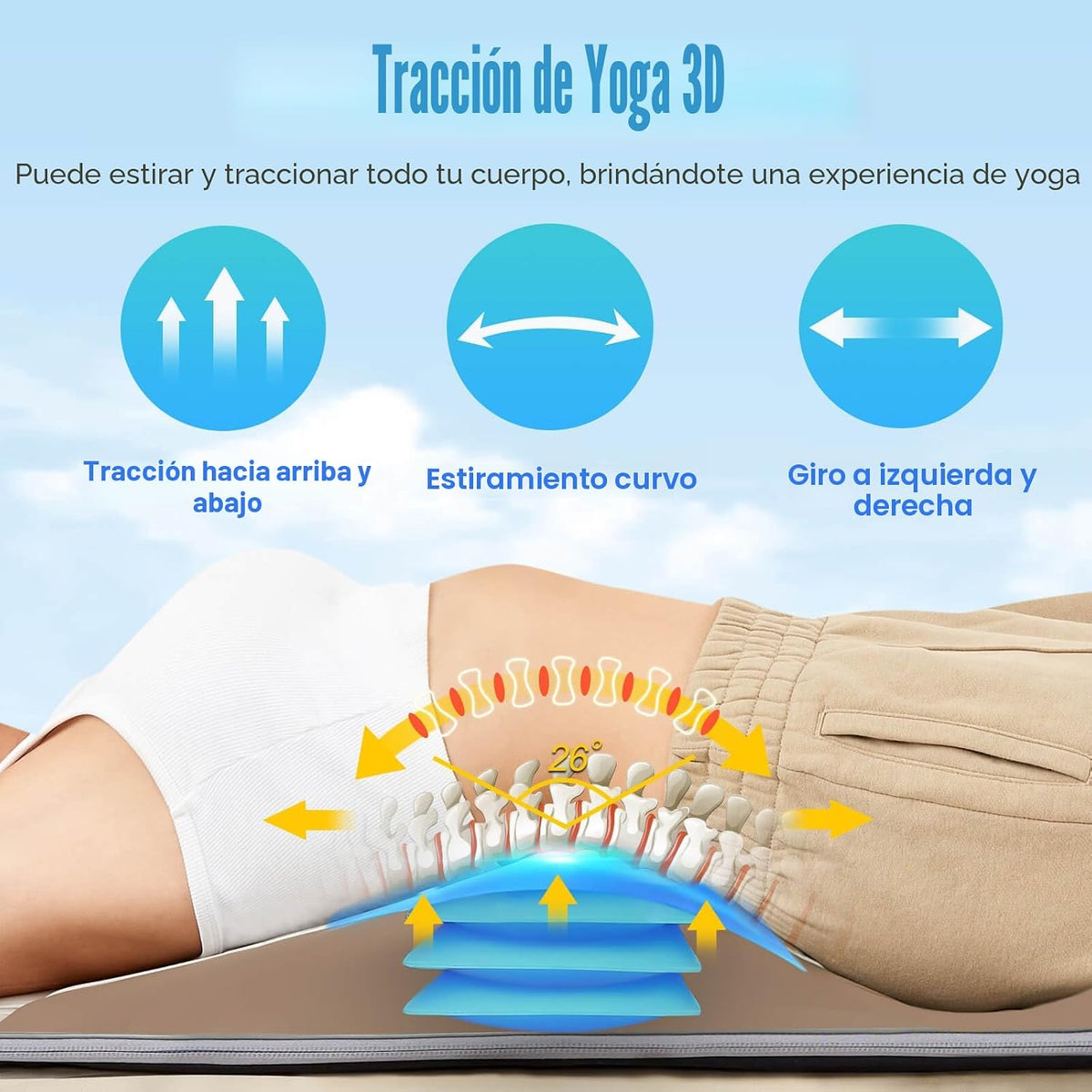 Alfombrilla de masaje de cuerpo completo con calor, estiramiento co...