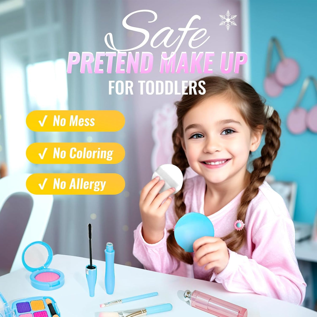 Frozen Kids - Maquillaje falso para niñas pequeñas de 3-5, 4, 6, 5-...