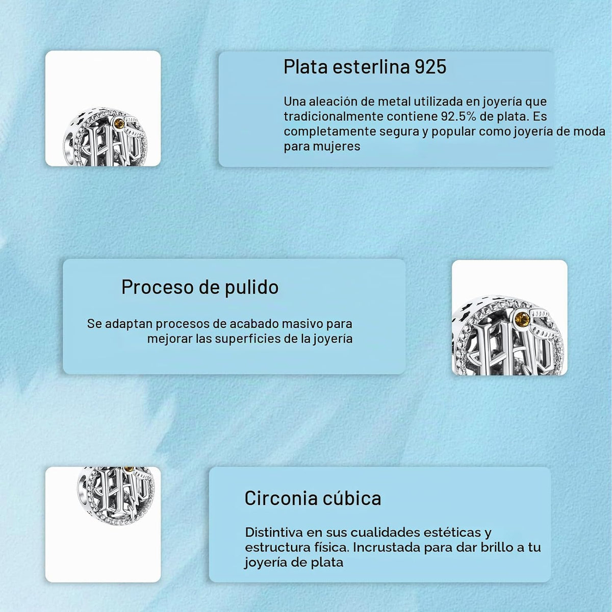 H.ZHENYUE Dijes de plata esterlina 925 con diseño de personaje de p...