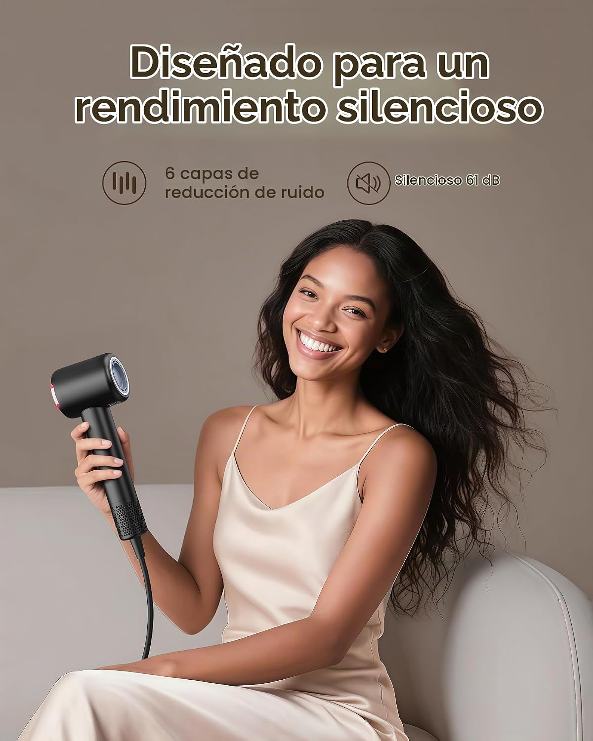 VOLGTIA Secador de pelo de alta velocidad con difusor y concentrado...