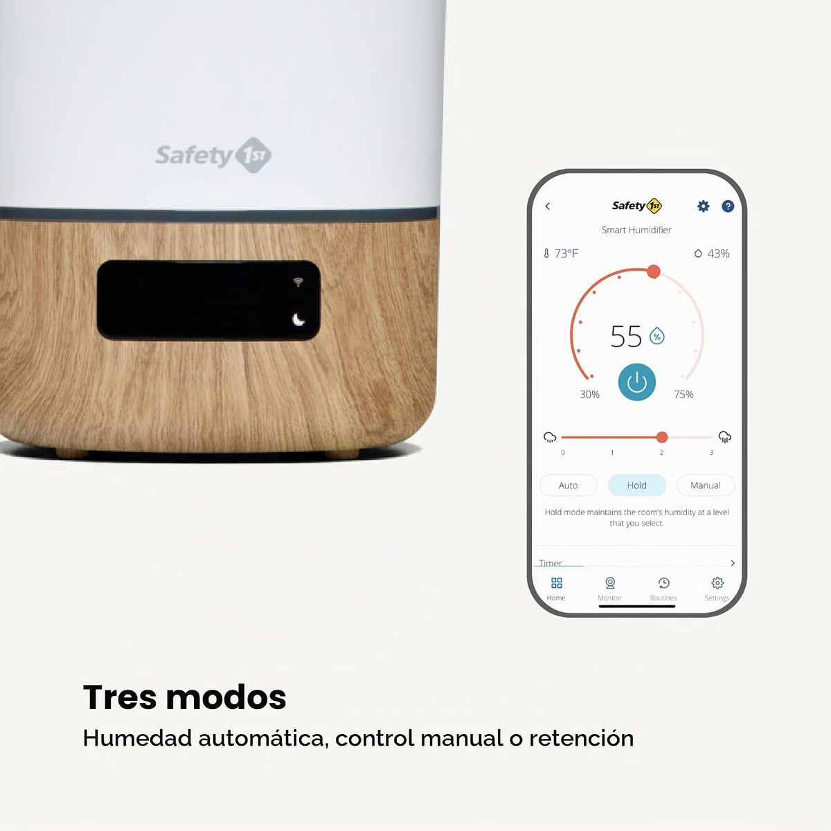 Safety 1er humidificador inteligente conectado: tamaño del tanque d...