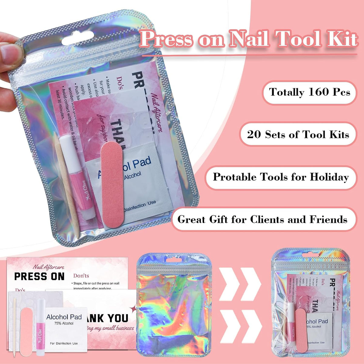 Kit de herramientas de uñas postizas para negocio de uñas, kit dese...