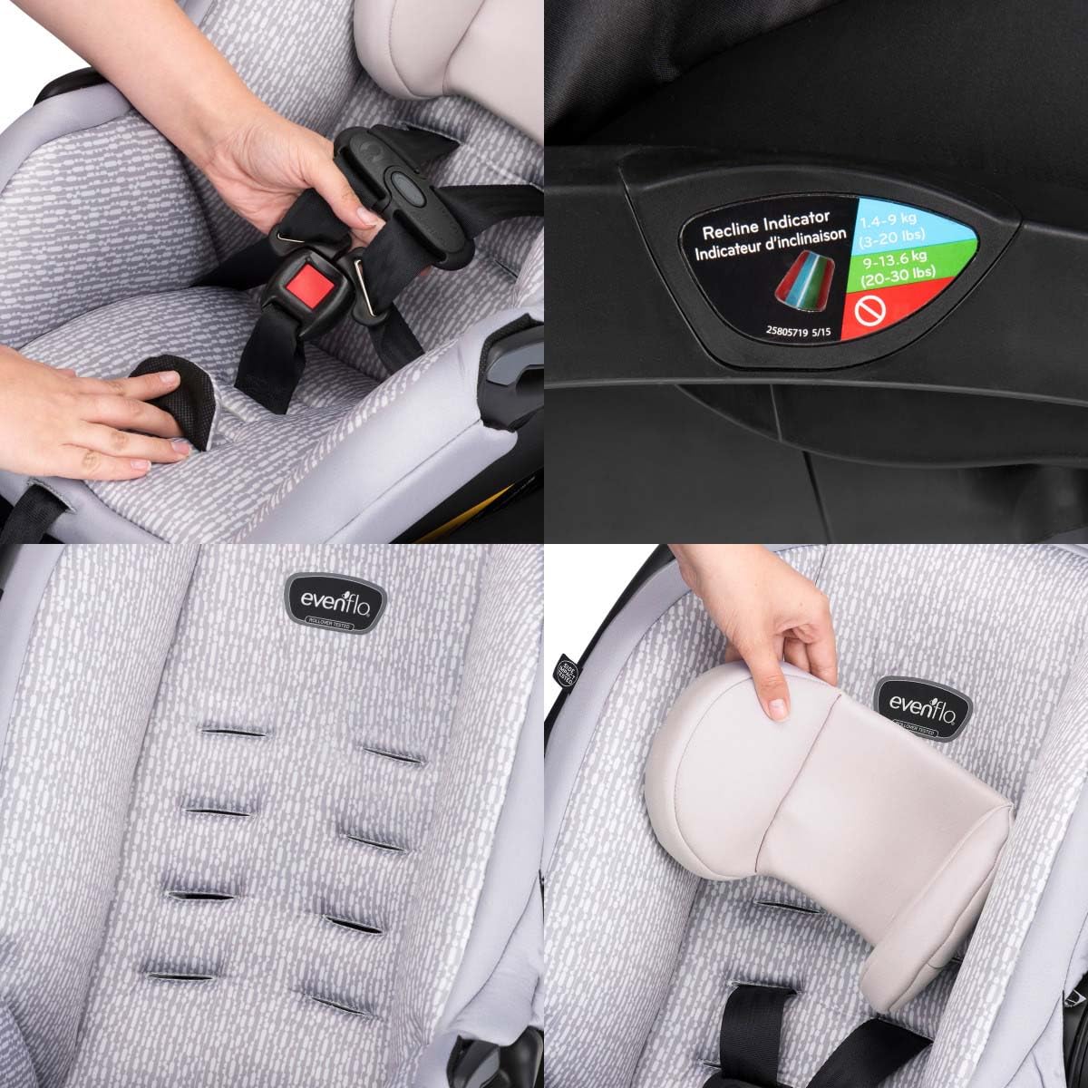 Evenflo LiteMax 30 Asiento infantil para automóvil (River Stone)