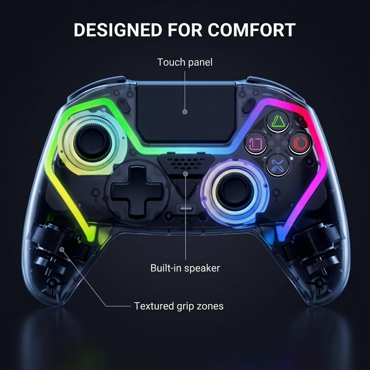 Mando inalámbrico Fyvra compatible con PS5, PS5 Slim, PS5 Pro, PC,...