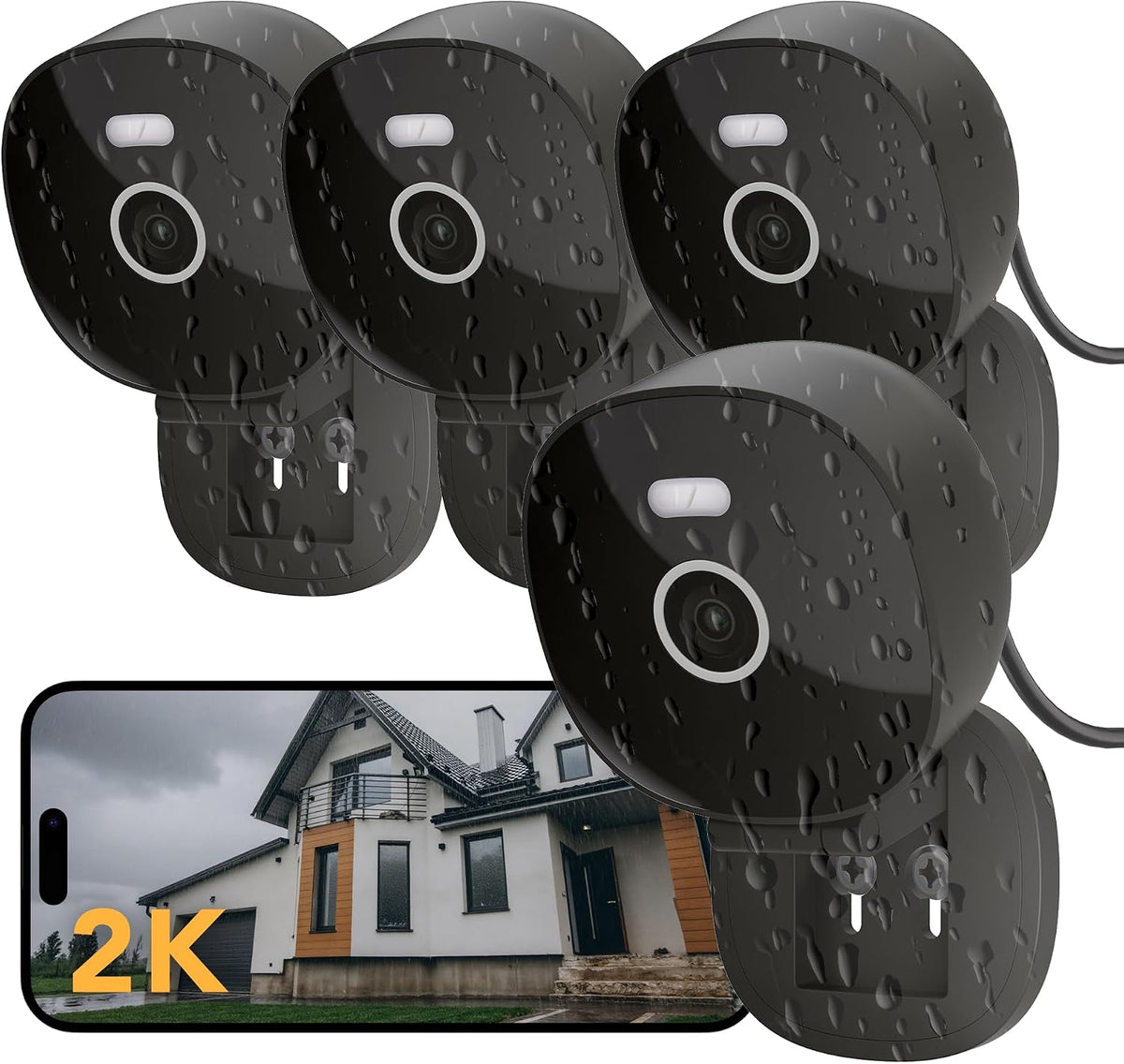FAMVIVA Cámara de seguridad con cable 2K, interior\/exterior para e...