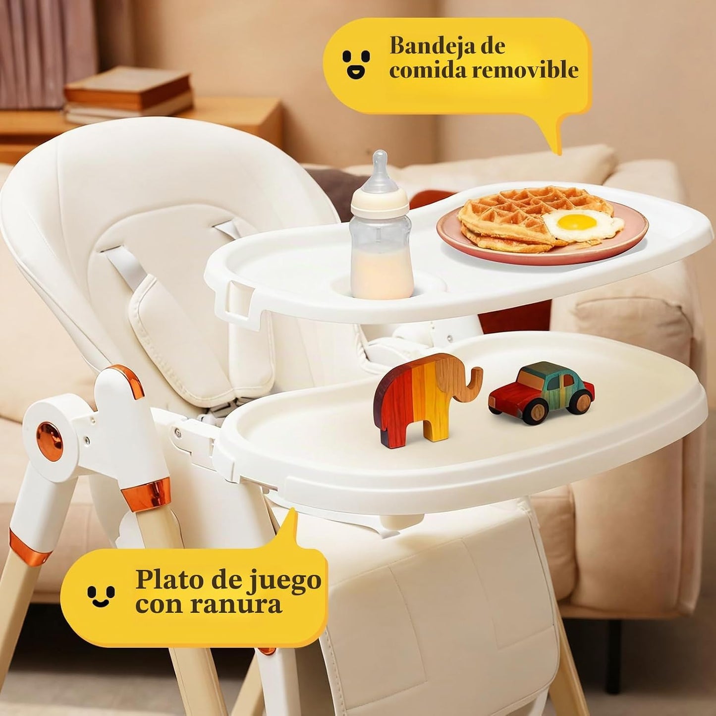 Silla alta 6 en 1 | Silla alta convertible para recién nacido a niñ...