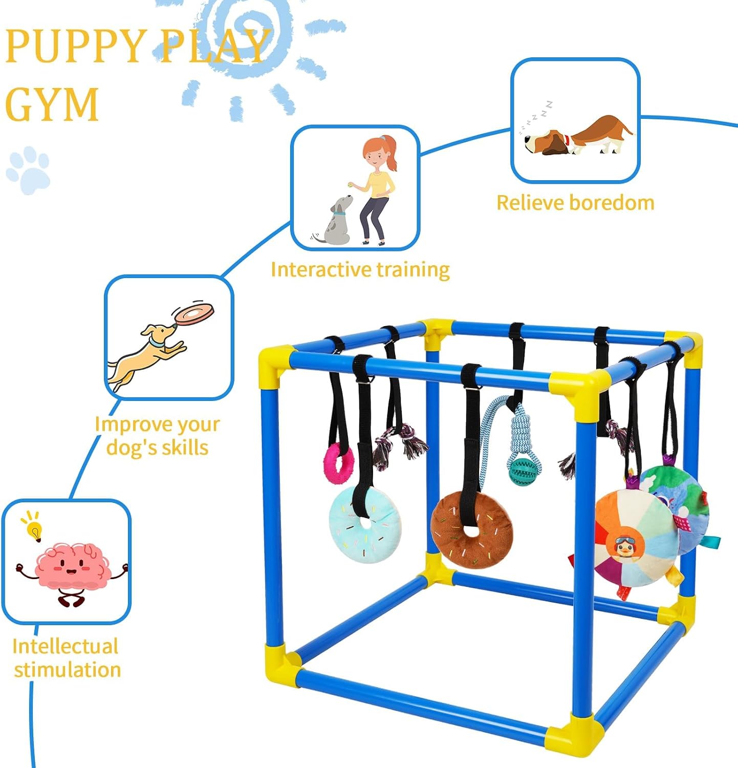 Liitrton - Gimnasio de juego para cachorros para perros pequeños co...
