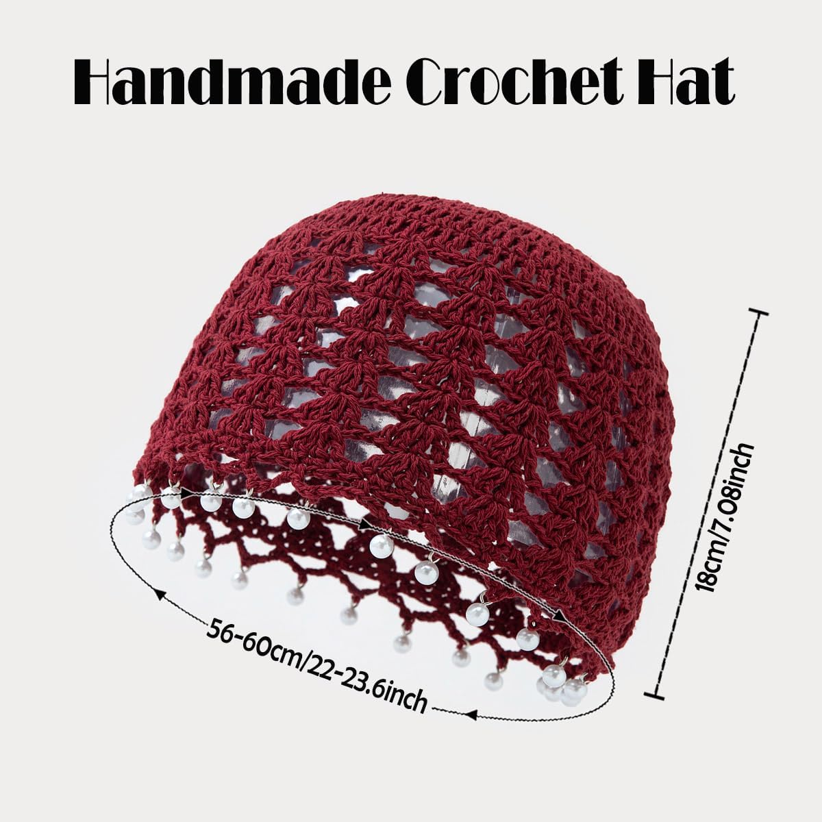 Pemilosci Gorro de ganchillo hecho a mano para el sol, sombrero de...