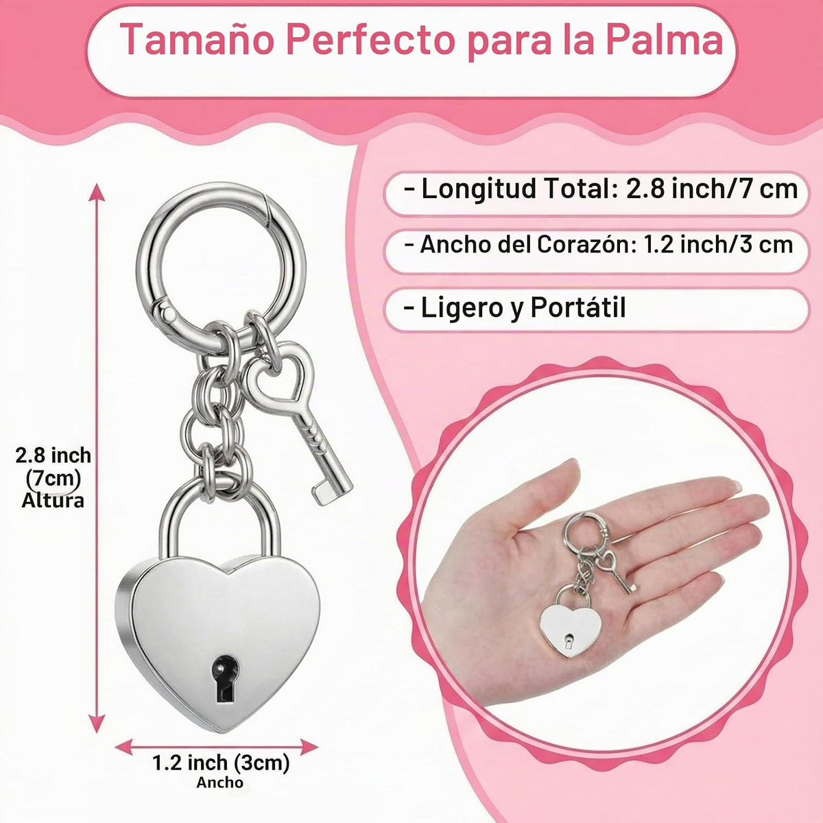 Tucnoeu Colgantes para bolso de candado de corazón - Accesorios de...