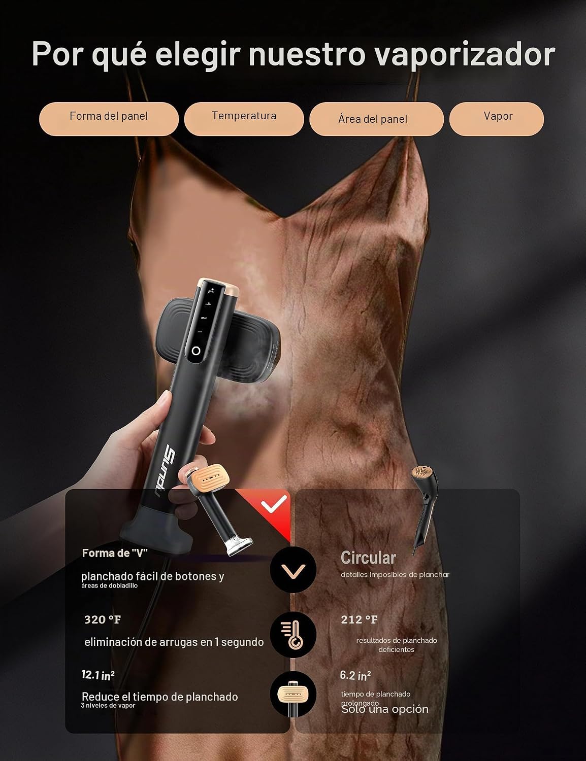 Sundu Vaporizador de viaje para ropa, vaporizador portátil de mano,...