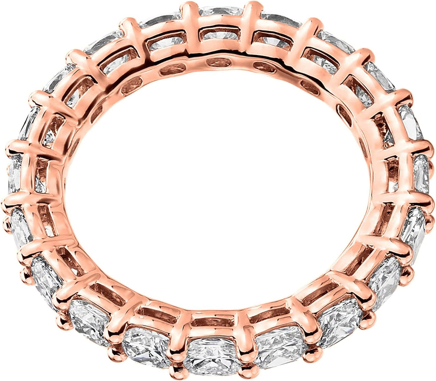 PAVOI Anillo de eternidad chapado en oro de 14 quilates para mujer...