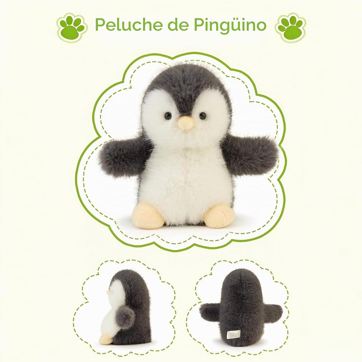 OROZCOR Lindo pingüino de peluche, animal de peluche suave del tama...