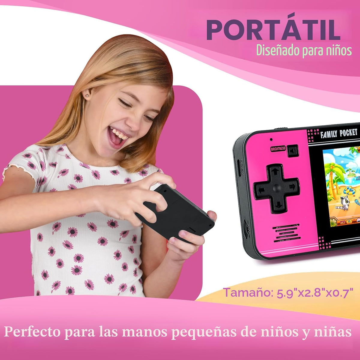 Juego de mano para niños, 220 videojuegos retro precargados, reprod...