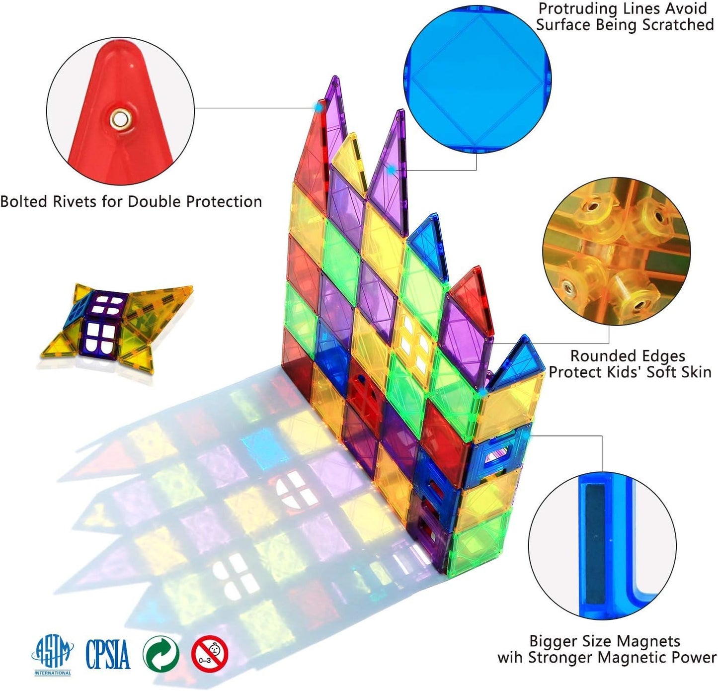 MAGBLOCK Fichas Magnéticas de Juguete para Niños Fichas Magnéticas...