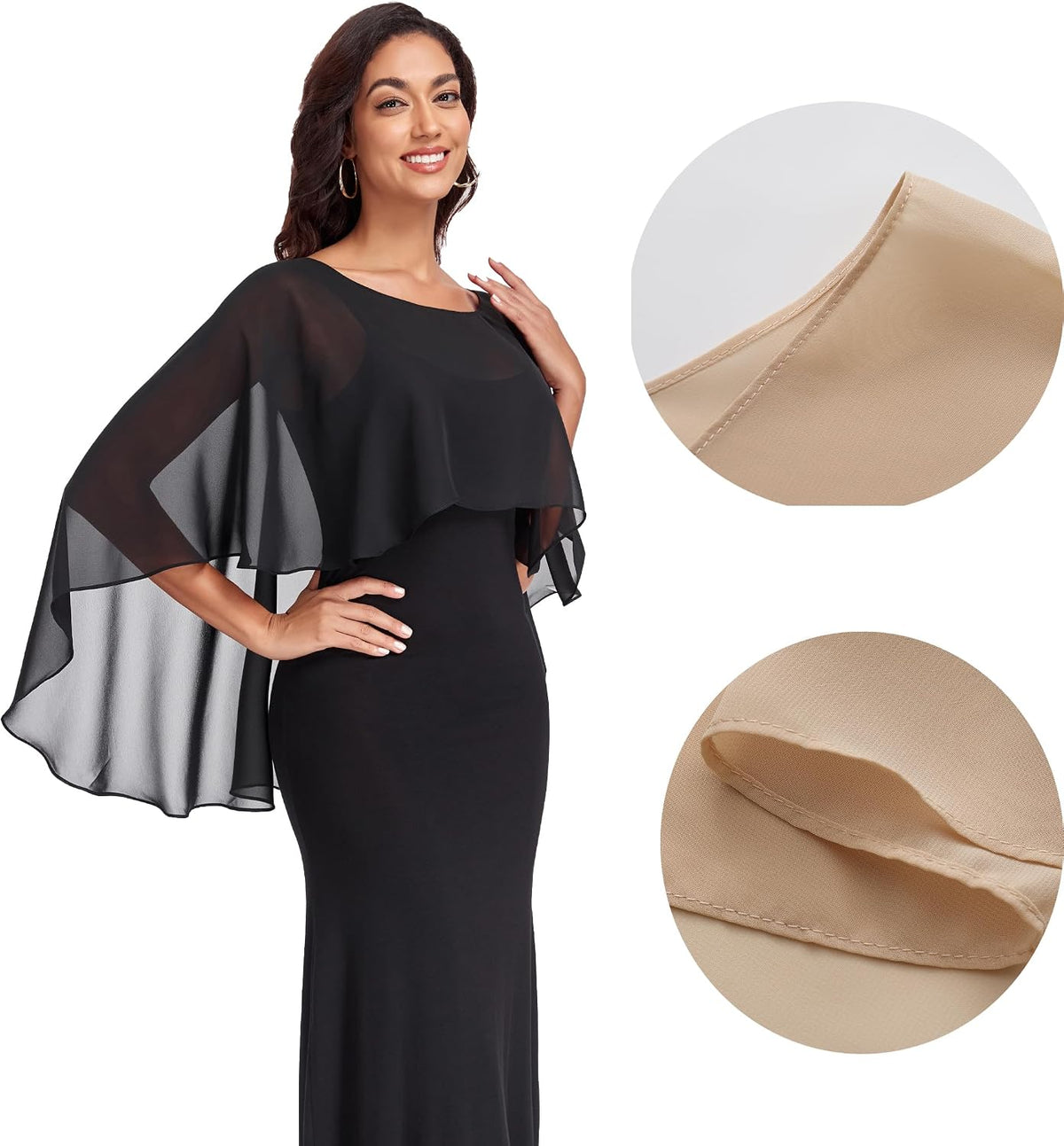 Pukguro Chales y abrigos transparentes para vestidos de noche Capas...