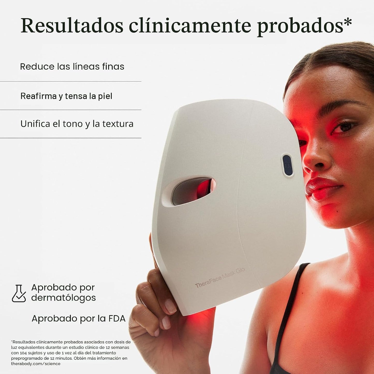 TheraFace Therabody Mask Glo - Mascarilla LED inalámbrica para el c...