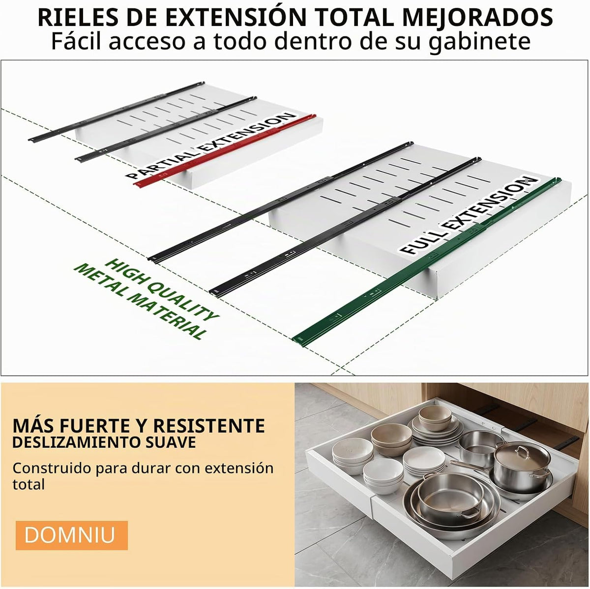 DOMNIU Paquete de 4 organizadores extraíbles de gabinete de ancho e...