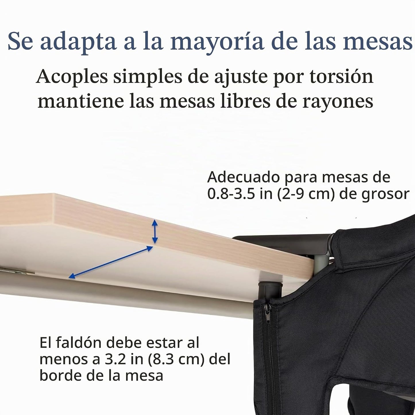 Inglesina Silla de mesa rápida, color negro + bandeja de comedor rá...