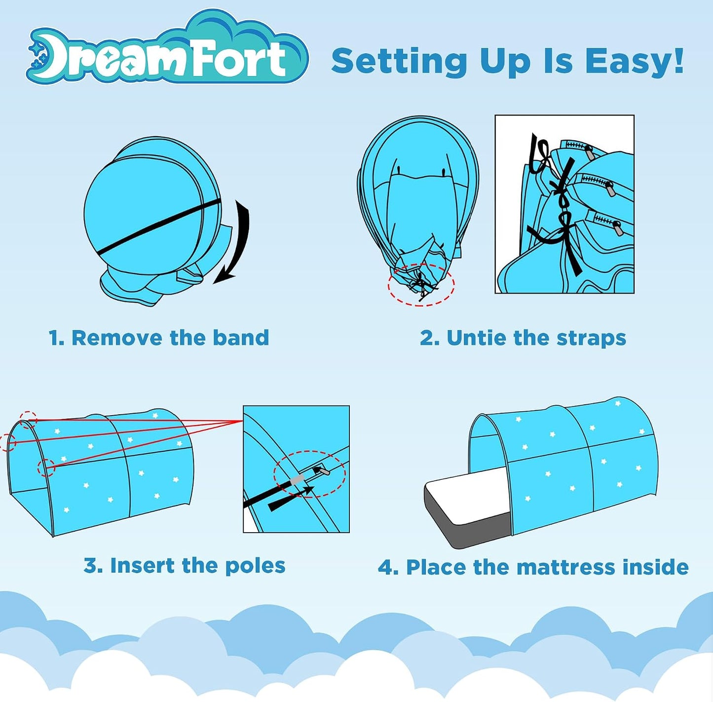 AIR FORT Original DreamFort - Toldo portátil desplegable para cama...
