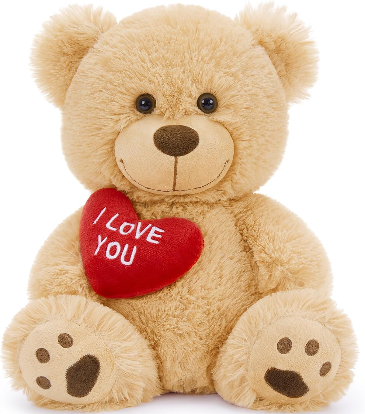 BENINY Oso de peluche de 12 pulgadas con corazón, bonito oso de pel...