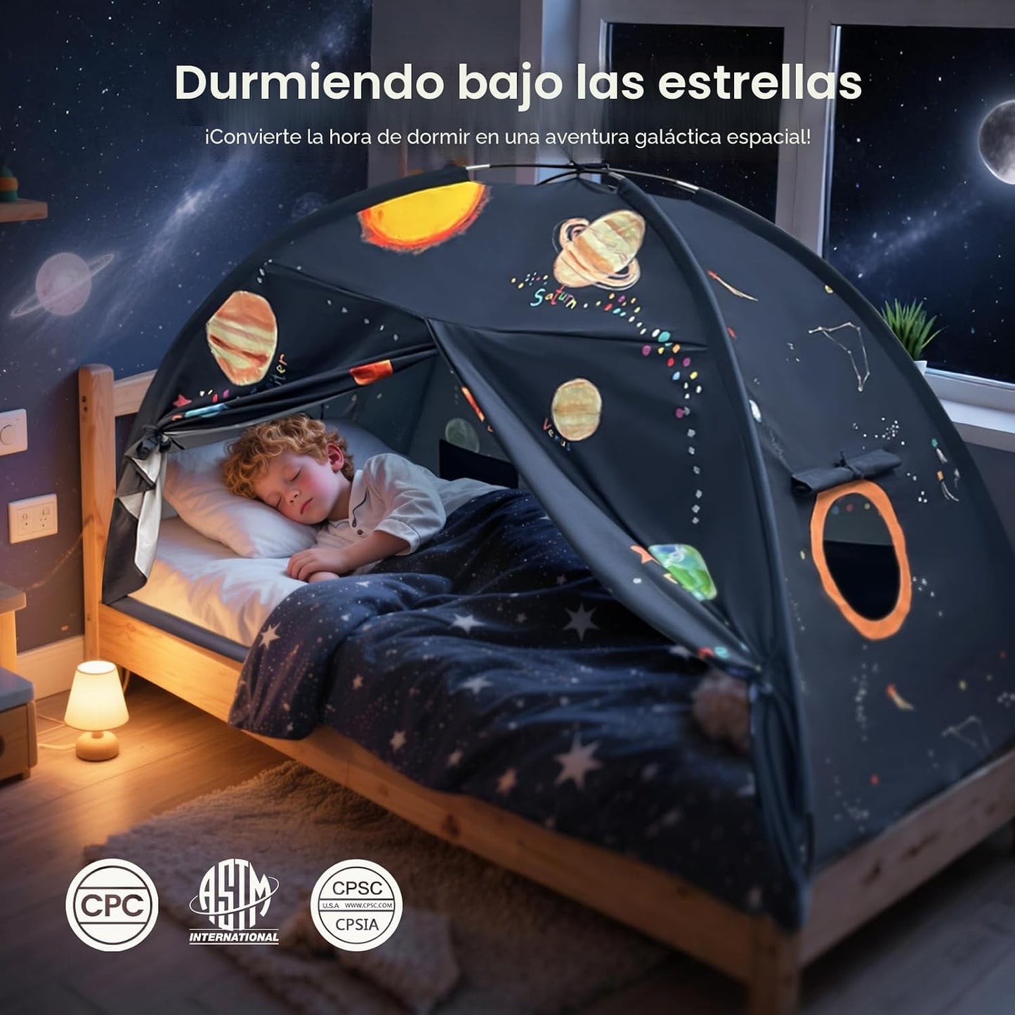 Tiny Land Tienda de campaña Space Galaxy para niños, toldo de cama...