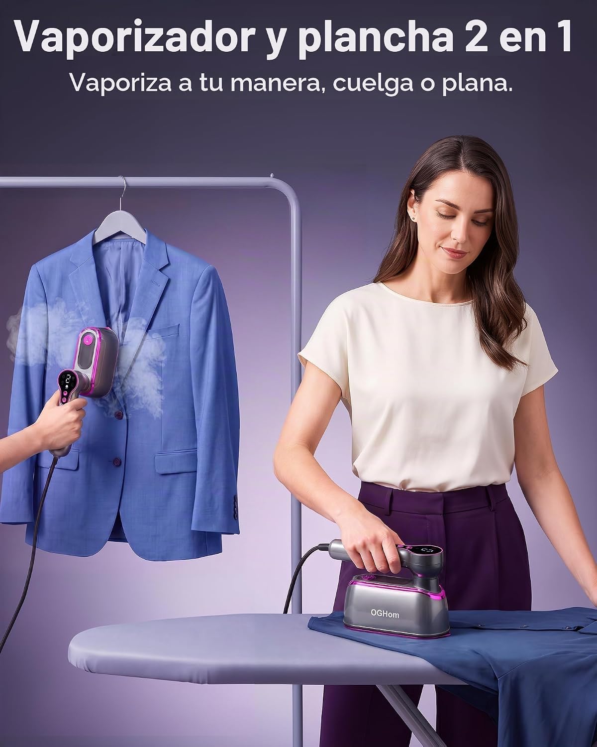 OGHom Vaporizador de viaje para ropa, vaporizador portátil de mano...