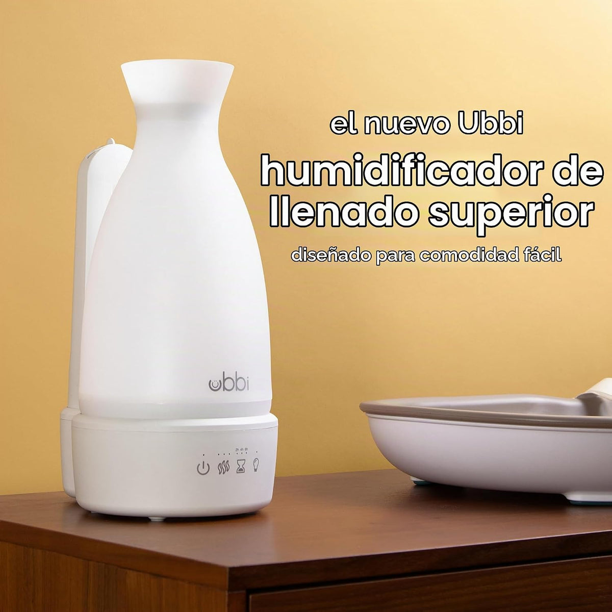 Ubbi Humidificador ultrasónico, diseño de llenado superior fácil |...