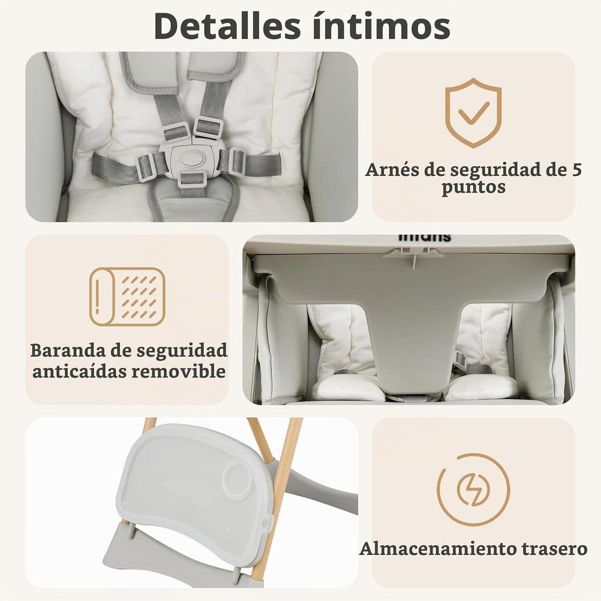 INFANS Silla alta para bebé, sillas altas para bebés y niños pequeñ...