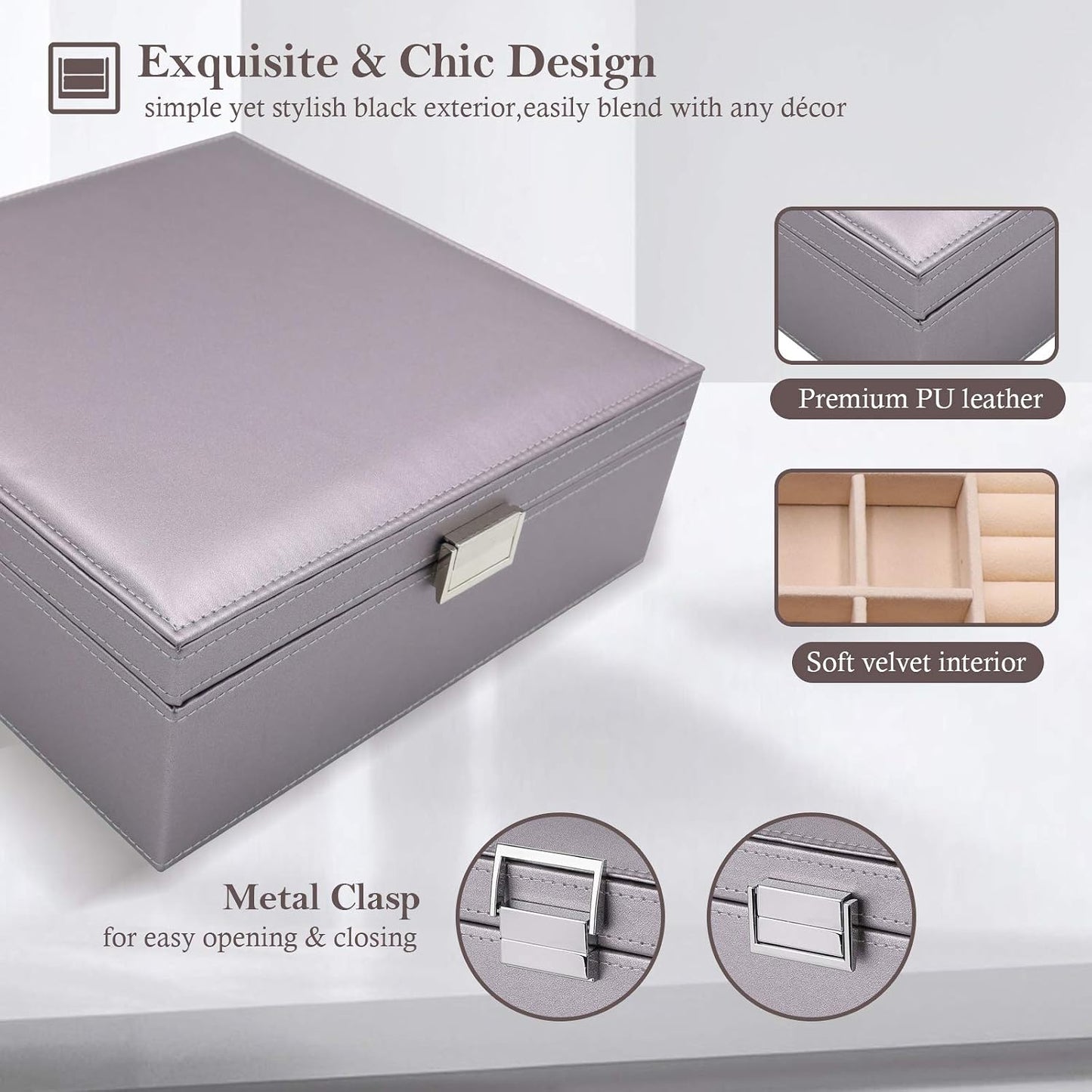 ProCase Caja de Joyas para Mujeres, Organizador de Joyas Grande de...