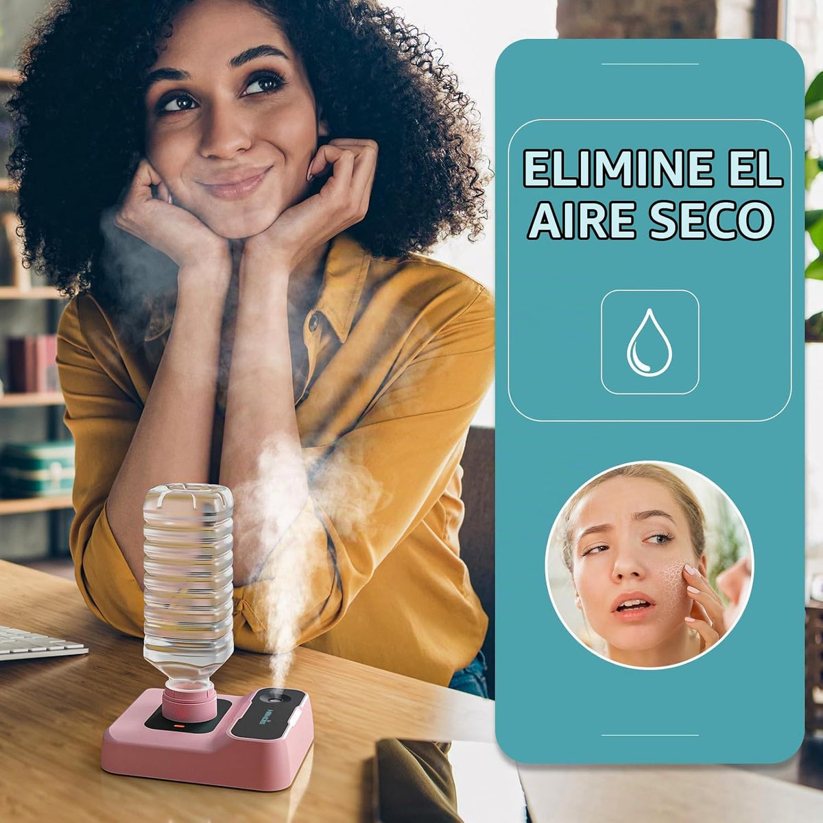 HOMDIS Humidificador de viaje, pequeño humidificador portátil para...