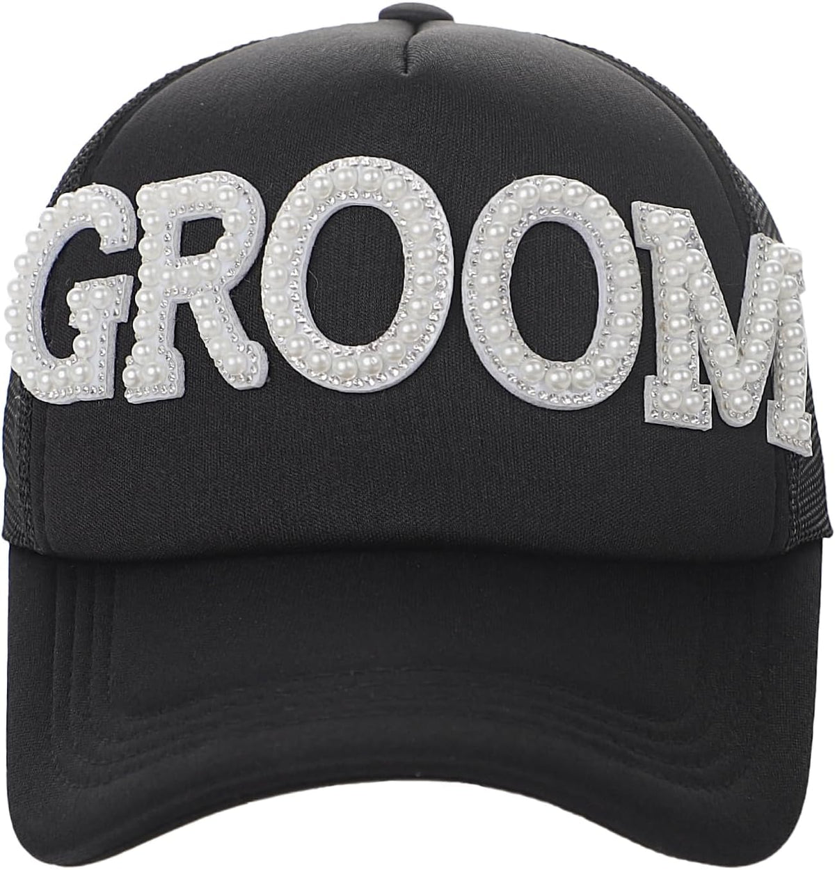 PURFUN Gorro de malla ajustable con perlas de diamantes de imitació...