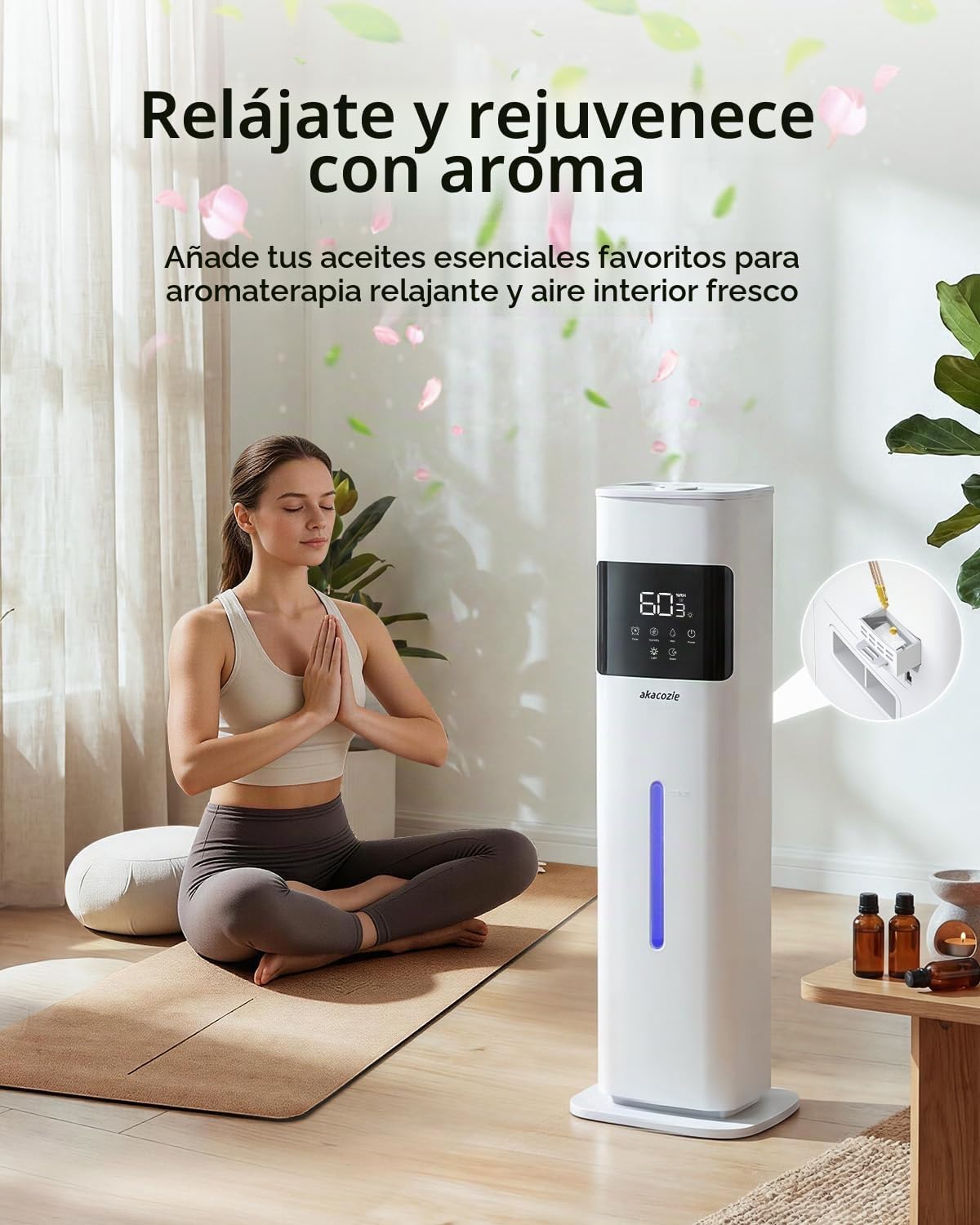 Akacozie Humidificador para habitación grande, humidificador de nie...