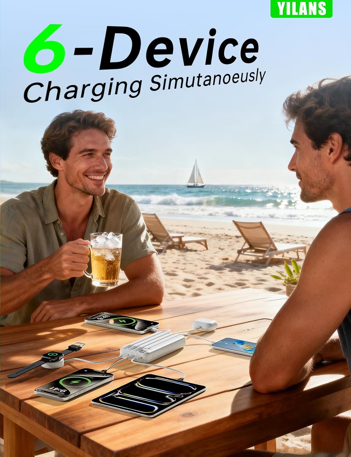 Cargador portátil, cargador de batería de 50000 mAh, cable integrad...