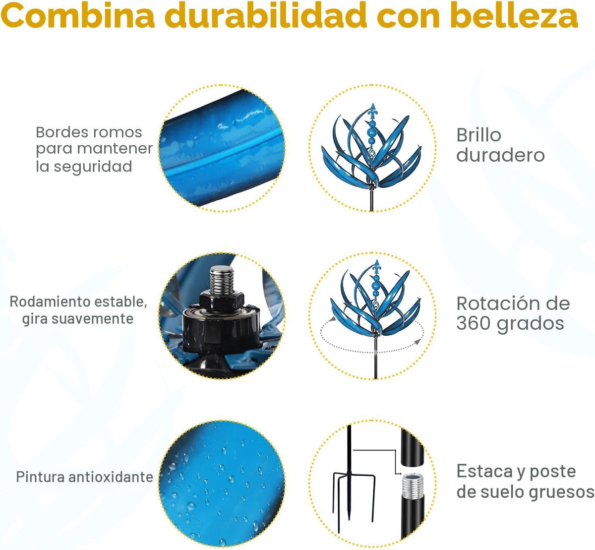 LimeHill Molinillo de viento para patio y jardín, esculturas de vie...