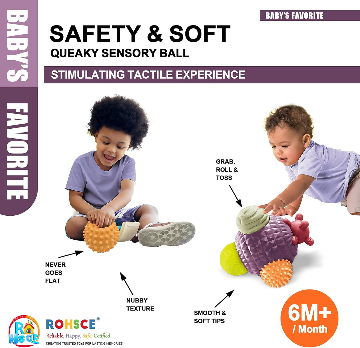 Bolas sensoriales ROHSCE para niños pequeños de 1 a 3 años, juguete...