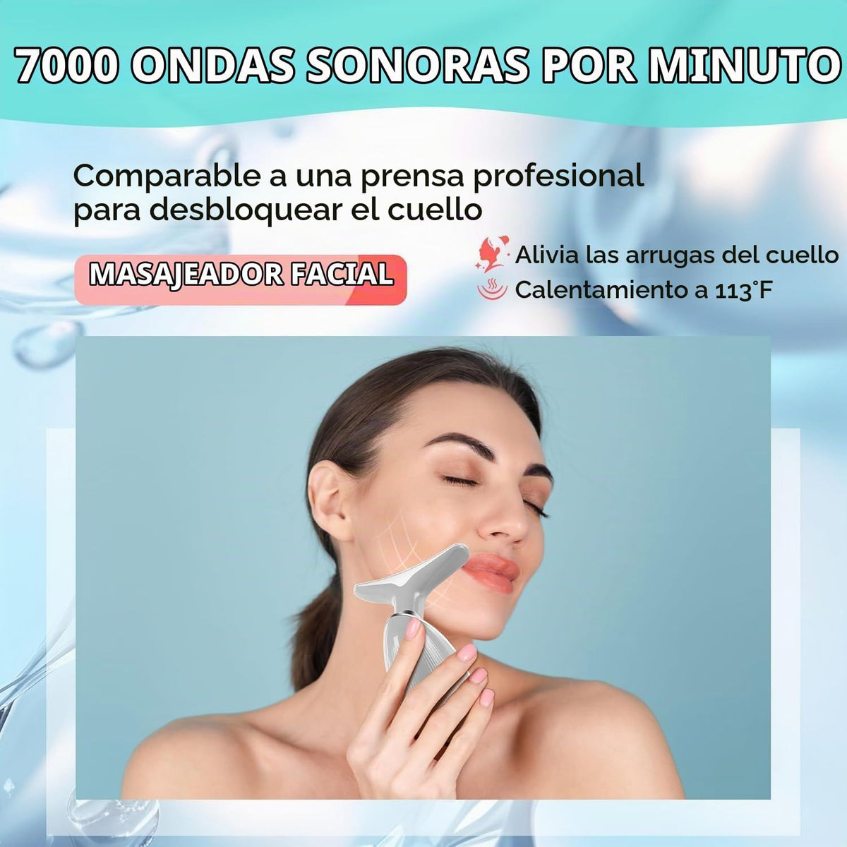Masajeador facial cara y cuello, varita de esculpir cara con 7 colo...