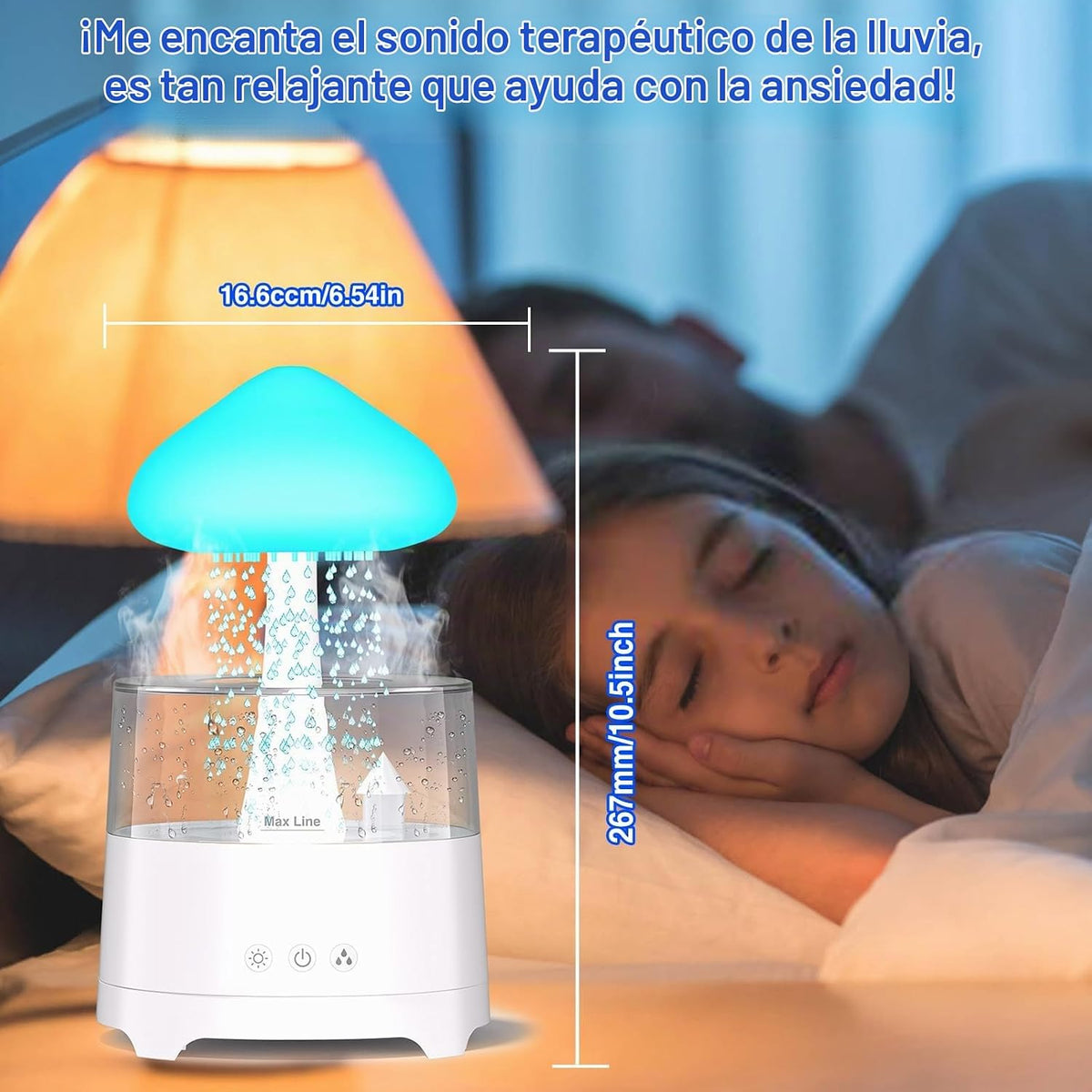 Diffuserlove Difusor de lluvia Nube Humidificador 450ML Difusor Agu...