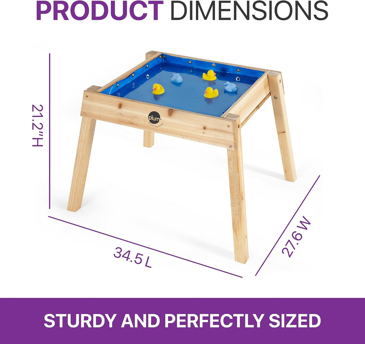 Plum® Mesa de madera para arena y agua con cubierta, juguetes senso...