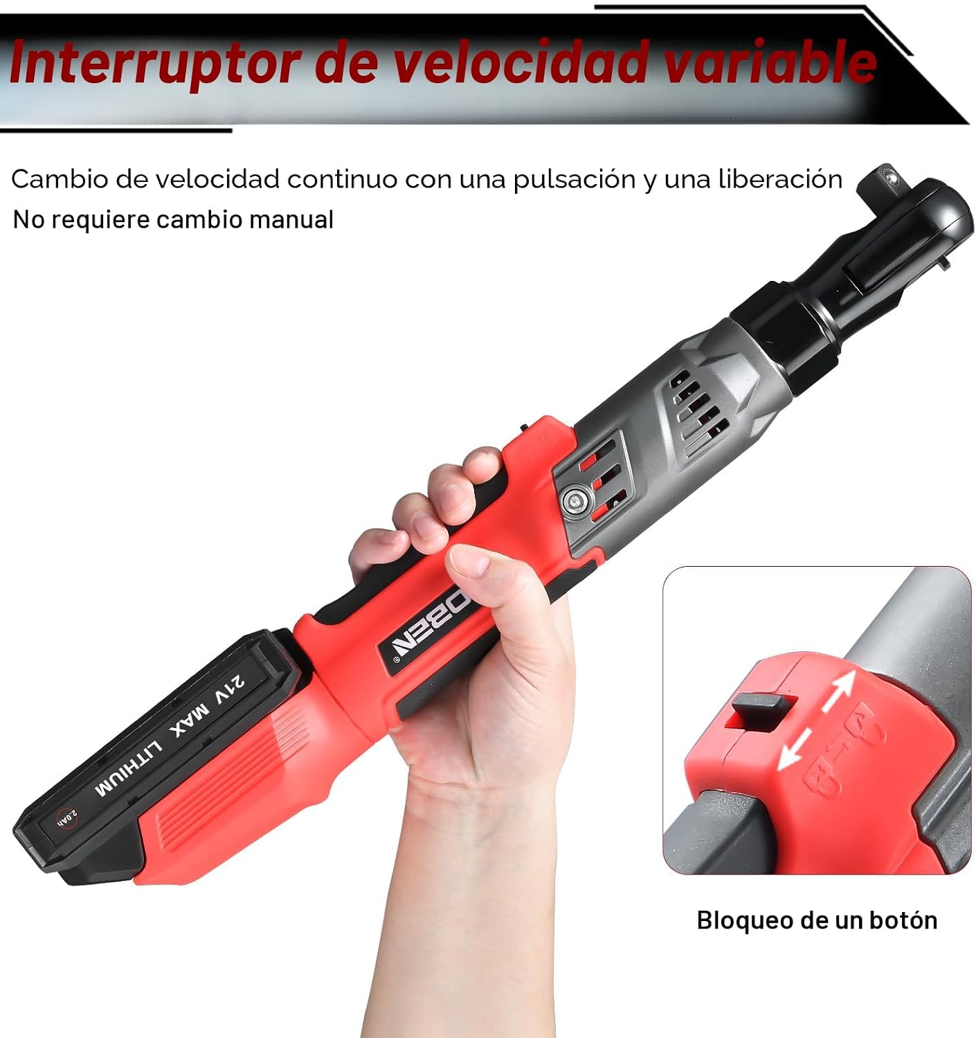 AOBEN Kit de llave de trinquete inalámbrica de 21 V de 1\/2 pulgada...