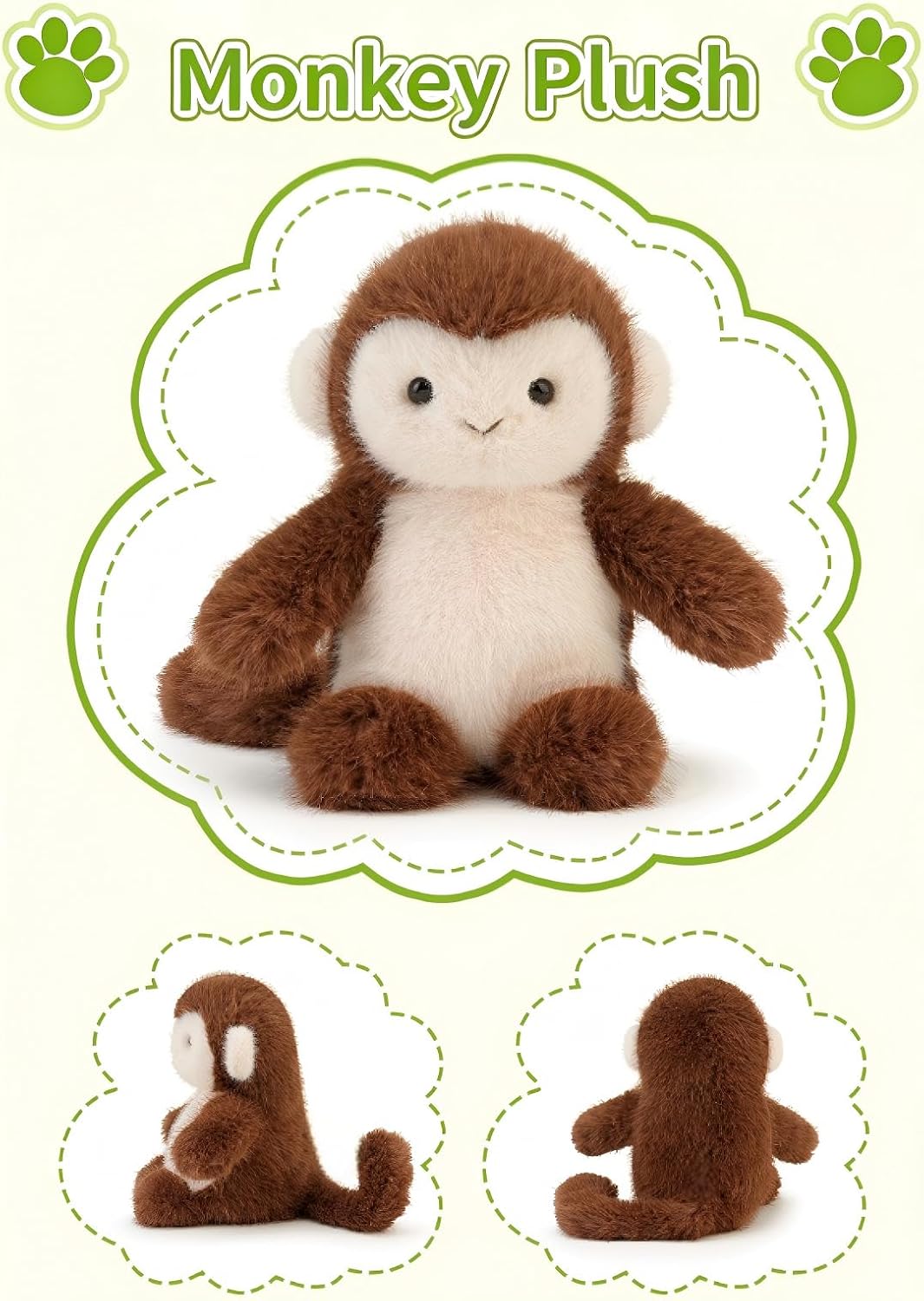 OROZCOR Mono de peluche de animal lindo mono de peluche, regalos pa...
