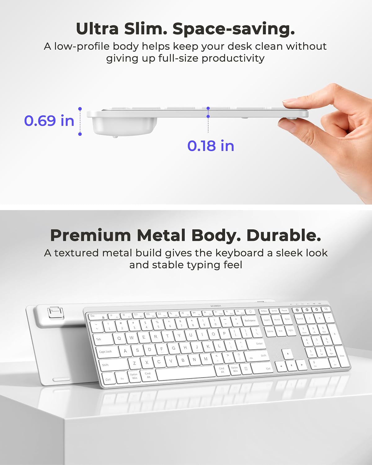 seenda COE64-3 Pro Combo de teclado inalámbrico Bluetooth y ratón |...