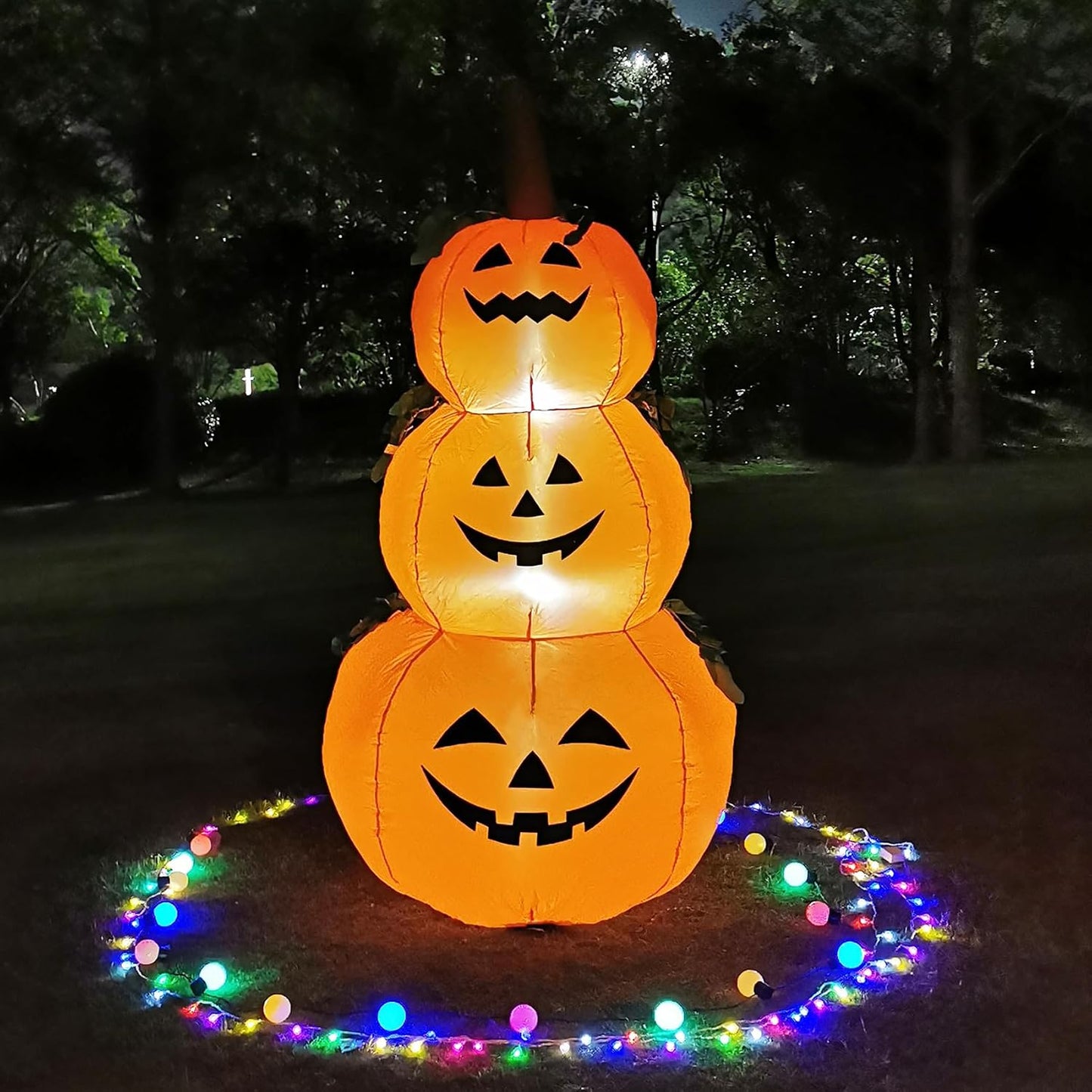 DearSun Calabazas inflables apiladas de Halloween de 6 pies de alto...