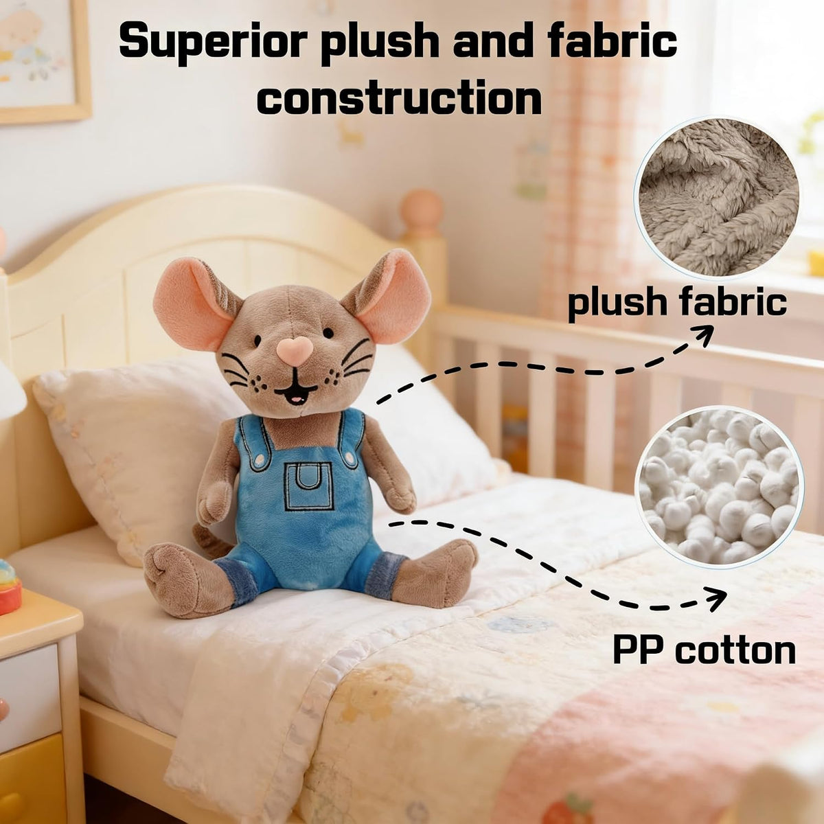 Malvjun Peluche de ratón y sol y luna