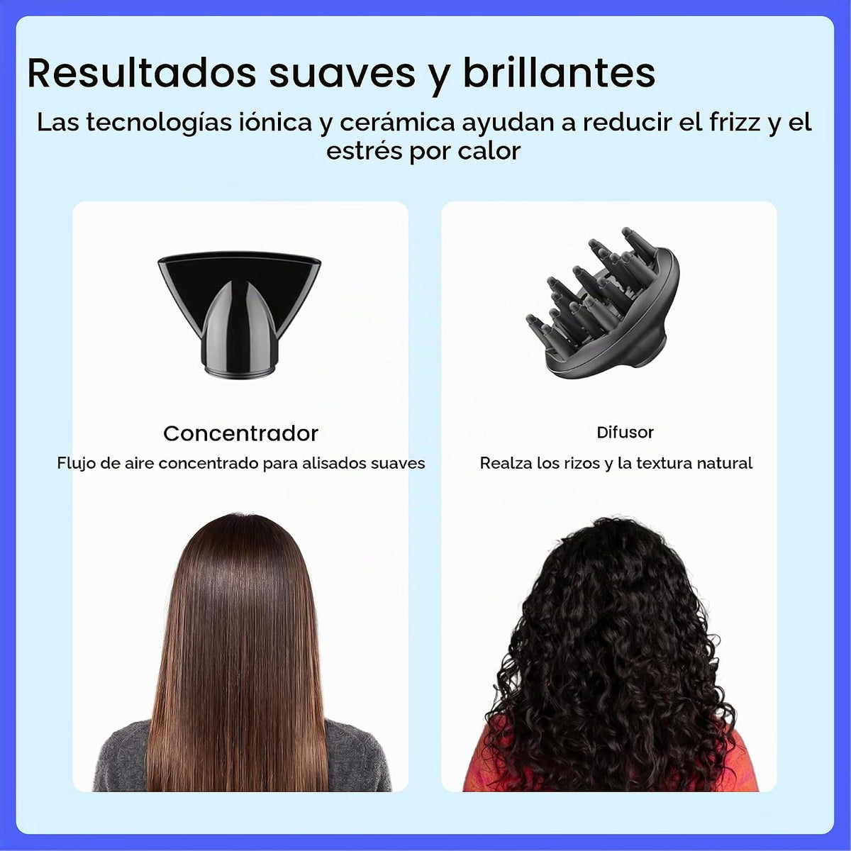 Conair Secador de pelo con difusor y concentrador, motor de CA de 1...