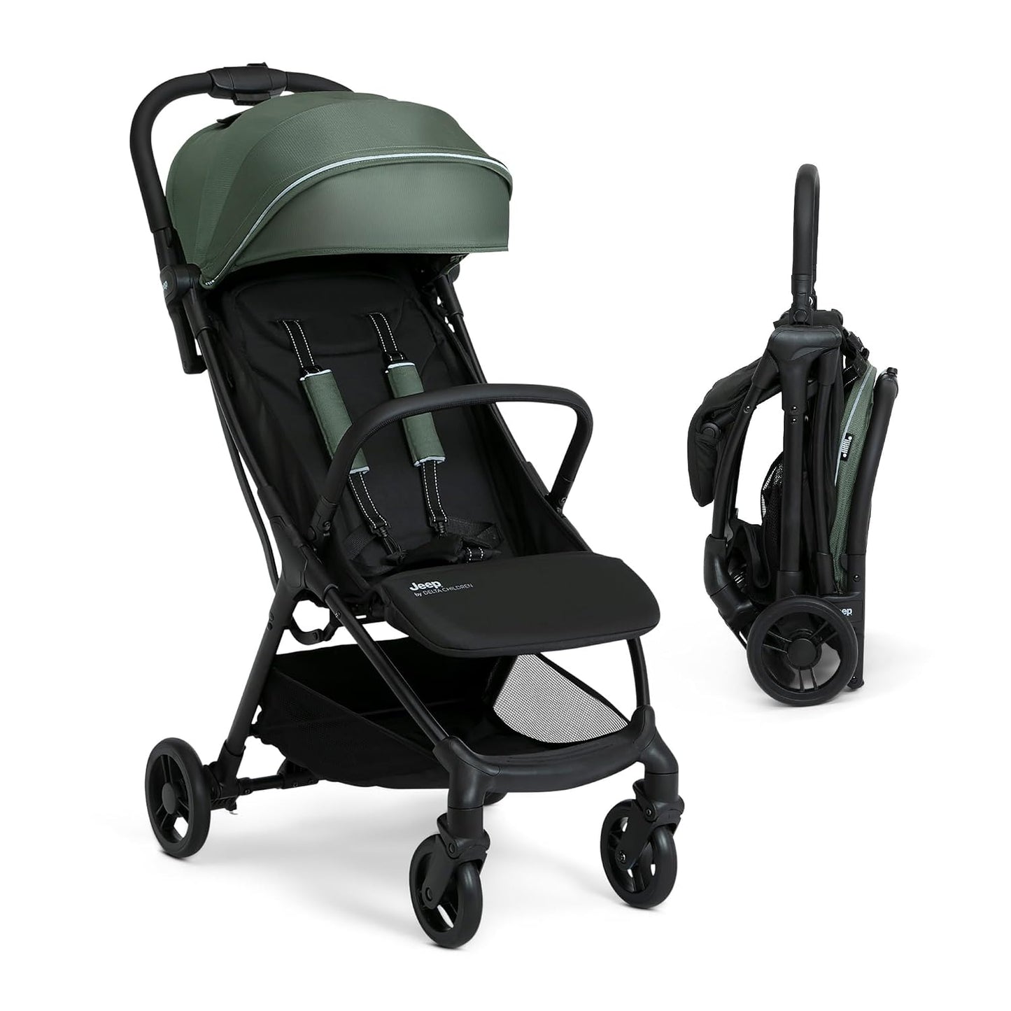 Cochecito de viaje compacto Jeep Altitude de Delta Children Greengu...