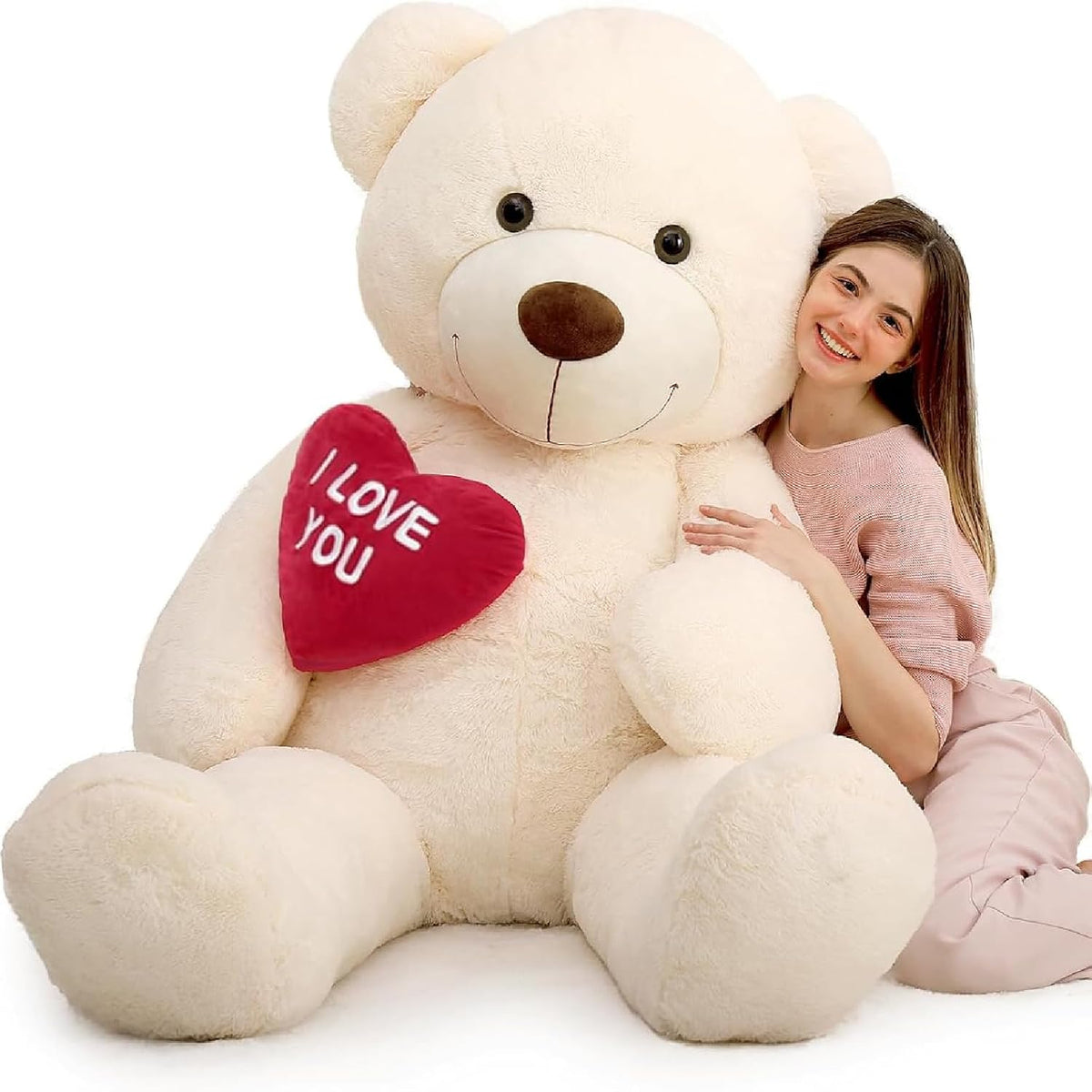 MaoGoLan Oso de Peluche Gigante de 6 Pies para Novia - Corazón Rojo...
