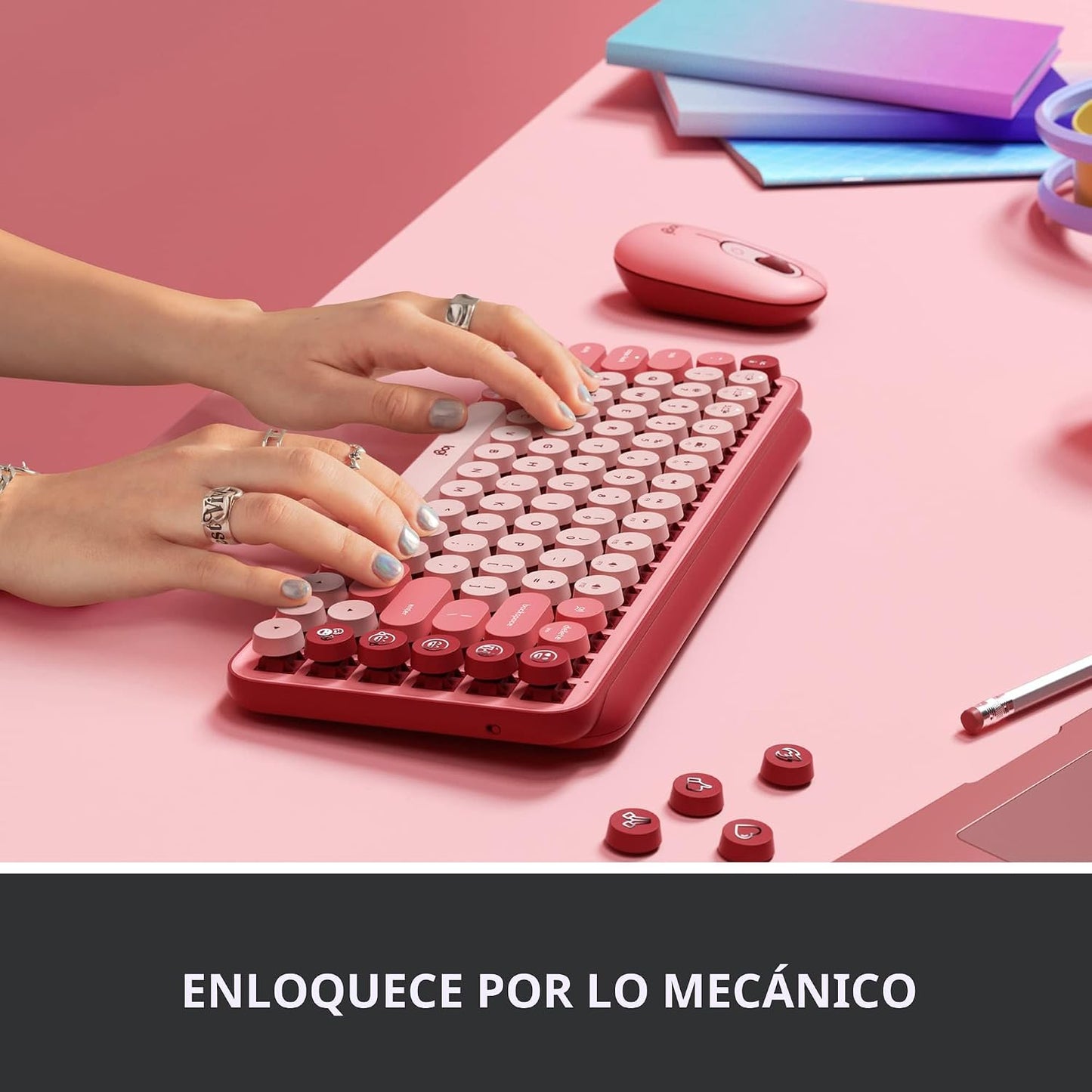 Logitech POP Keys Teclado mecánico inalámbrico con teclas Emoji - R...