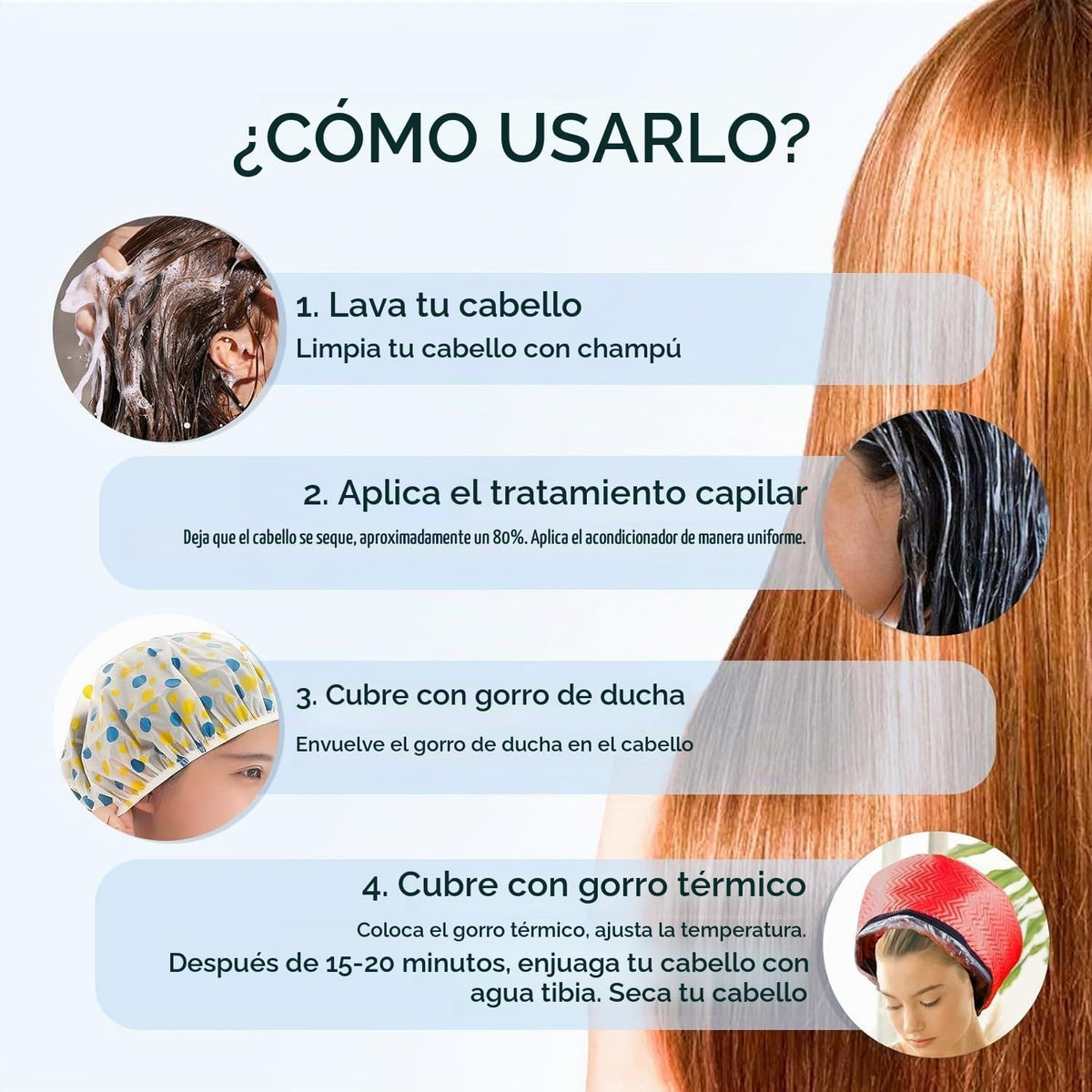 Gorra de vapor eléctrica para el cabello con control de temperatura...